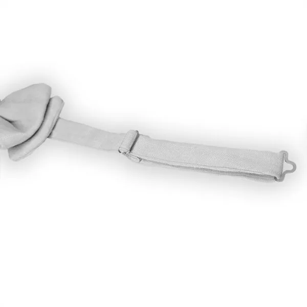 Noeud papillon adulte lin visible blanc – Image 2