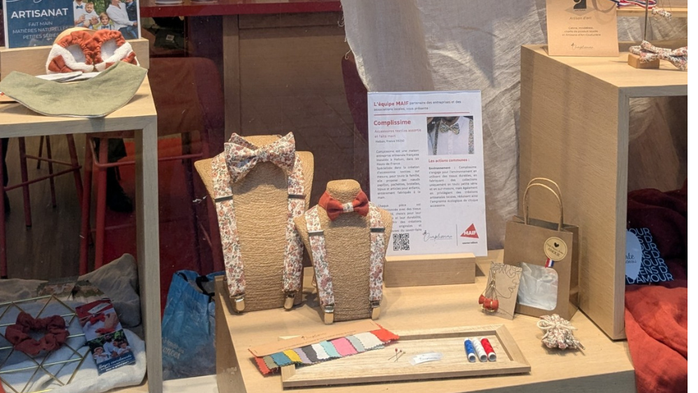 maif vitrine textile halluin artisane couturiere engagee